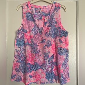 Lilly Pulitzer Dev Top in Pink Isle Snappy Turtle
